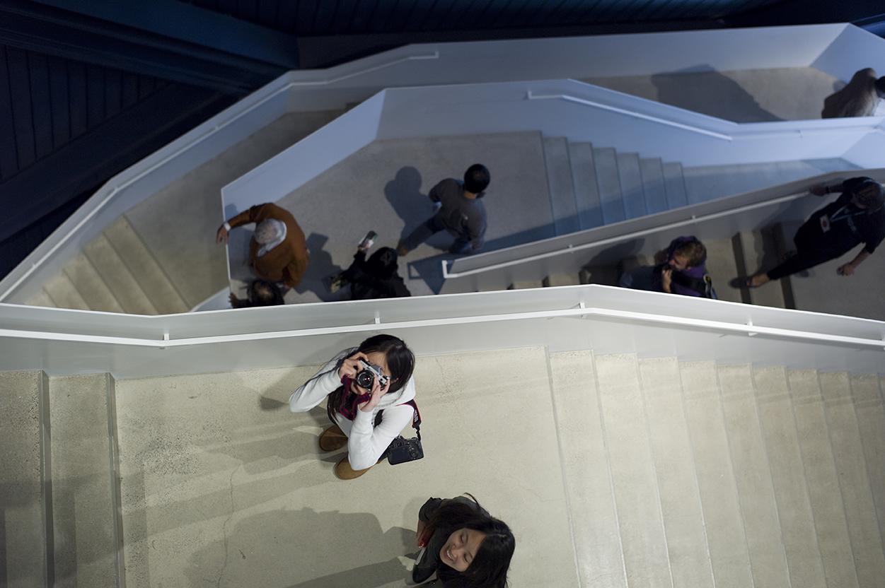 Stairwell open to several floors below