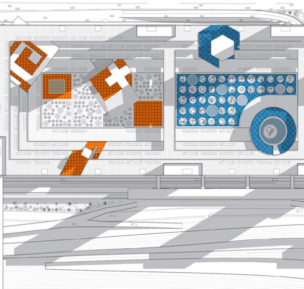 autonomous urban center combining civic, cultural, and commercial